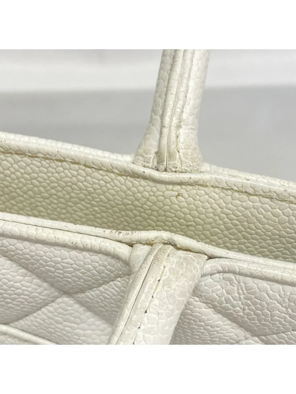 Chanel Tote Bag Reissue Caviar Leather White Gold
